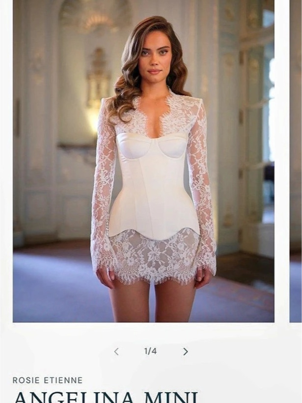 Rosie Etienne Angelina Mini Lace Dress White Size 4